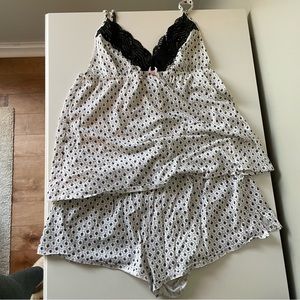 Black and white two piece short & cami pajama set. Victoria’s Secret. Size small